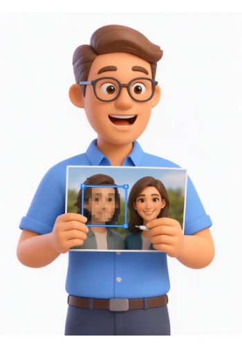 Drag a box over a face and pixelate it